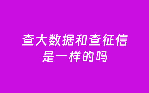 查大数据和查征信是一样的吗