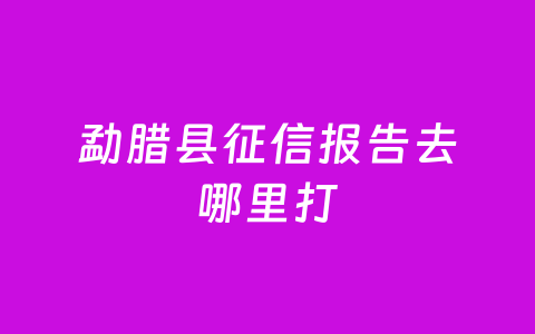 勐腊县征信报告去哪里打