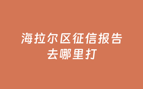 海拉尔区征信报告去哪里打