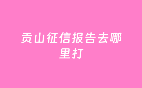 贡山征信报告去哪里打