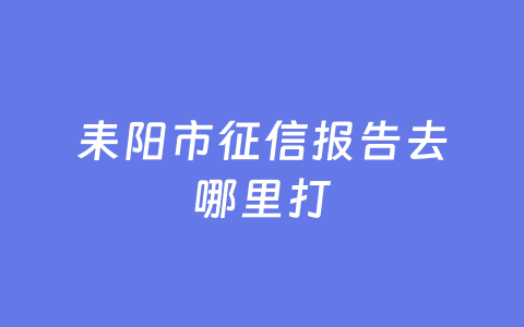 耒阳市征信报告去哪里打