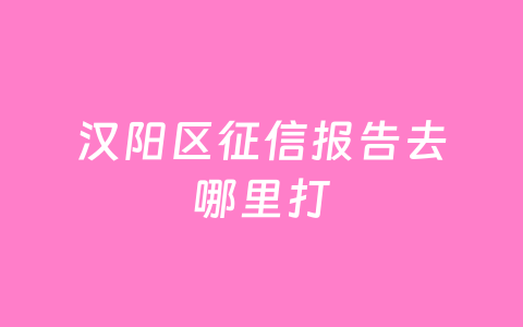 汉阳区征信报告去哪里打