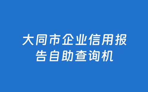 大同市企业信用报告自助查询机