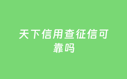 天下信用查征信可靠吗