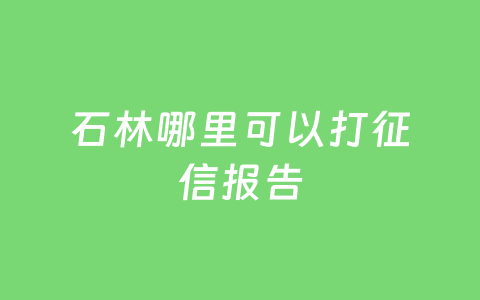石林哪里可以打征信报告