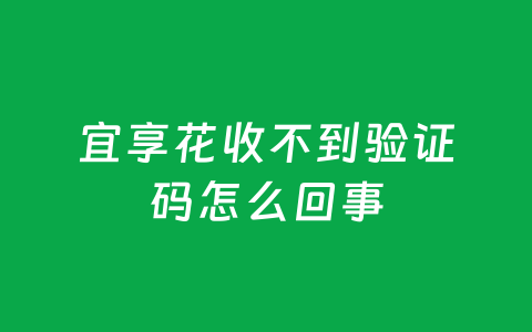 宜享花收不到验证码怎么回事