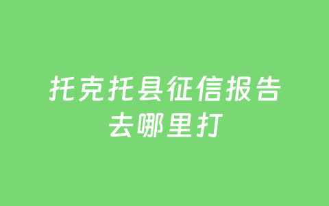 托克托县征信报告去哪里打