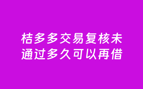 桔多多交易复核未通过多久可以再借