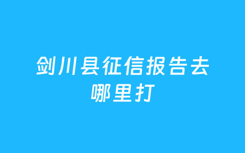 剑川县征信报告去哪里打