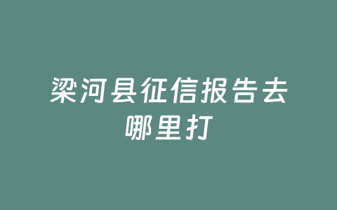 梁河县征信报告去哪里打