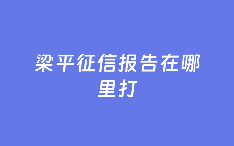 梁平征信报告在哪里打