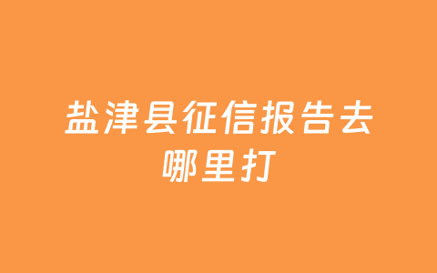 盐津县征信报告去哪里打