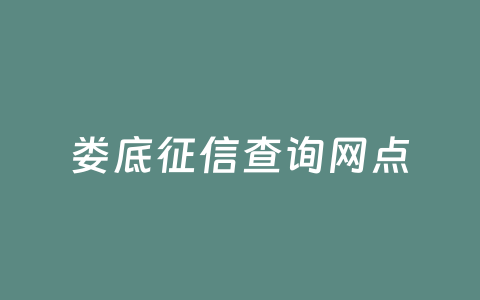 娄底征信查询网点