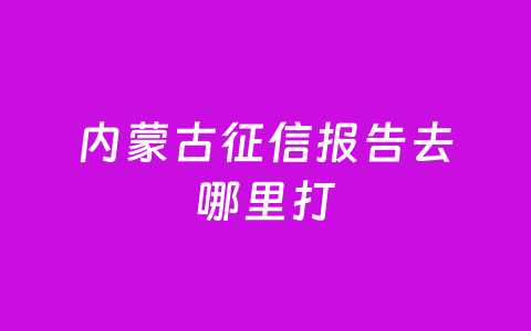 内蒙古征信报告去哪里打