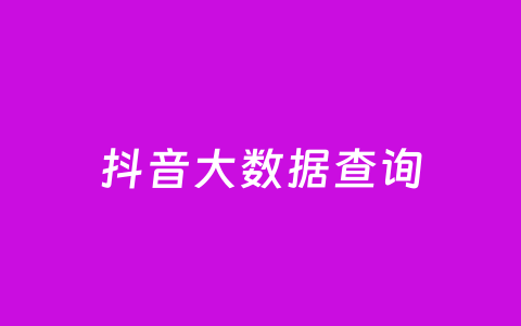 抖音大数据查询