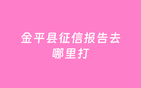 金平县征信报告去哪里打