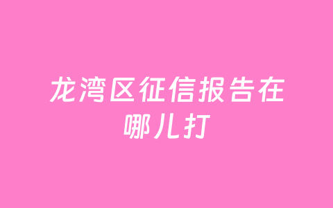 龙湾区征信报告在哪儿打