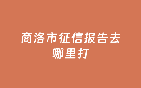 商洛市征信报告去哪里打