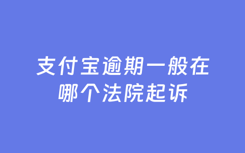 支付宝逾期一般在哪个法院起诉