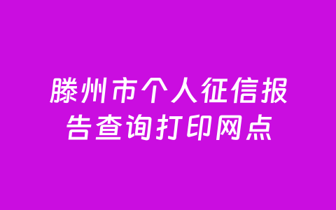 滕州市个人征信报告查询打印网点