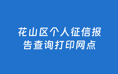 花山区个人征信报告查询打印网点