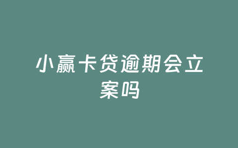 小赢卡贷逾期会立案吗