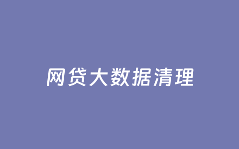 网贷大数据清理