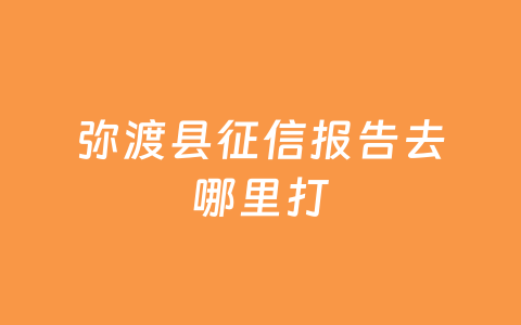 弥渡县征信报告去哪里打