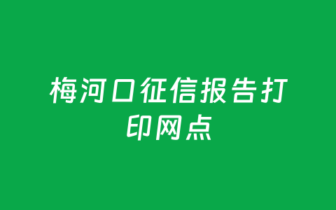 梅河口征信报告打印网点