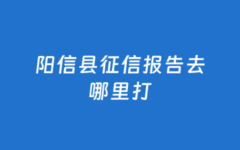阳信县征信报告去哪里打