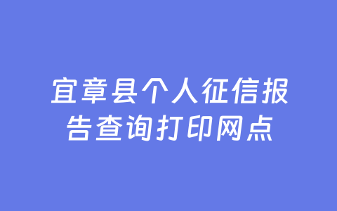 宜章县个人征信报告查询打印网点