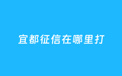 宜都征信在哪里打