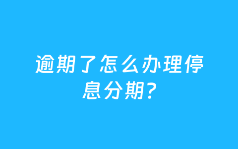 逾期了怎么办理停息分期？