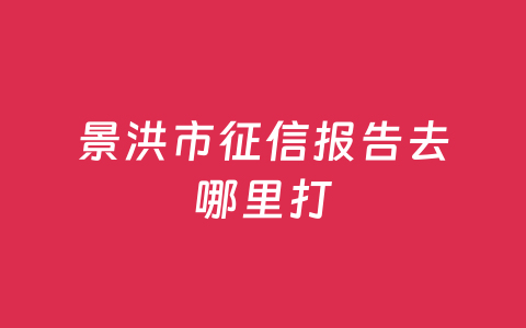 景洪市征信报告去哪里打