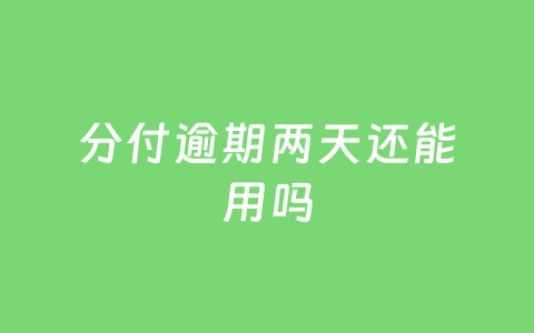 分付逾期两天还能用吗