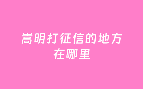 嵩明打征信的地方在哪里