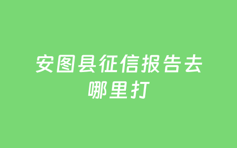安图县征信报告去哪里打