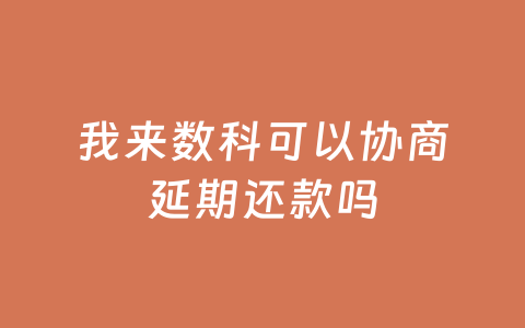 我来数科可以协商延期还款吗