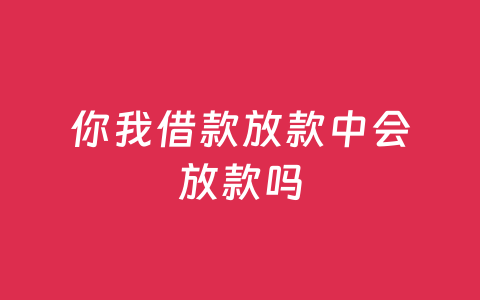 你我借款放款中会放款吗