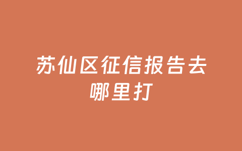 苏仙区征信报告去哪里打