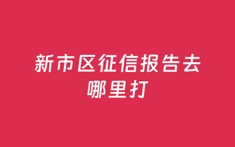 新市区征信报告去哪里打