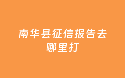 南华县征信报告去哪里打