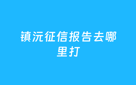 镇沅征信报告去哪里打