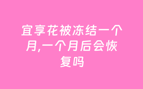 宜享花被冻结一个月,一个月后会恢复吗